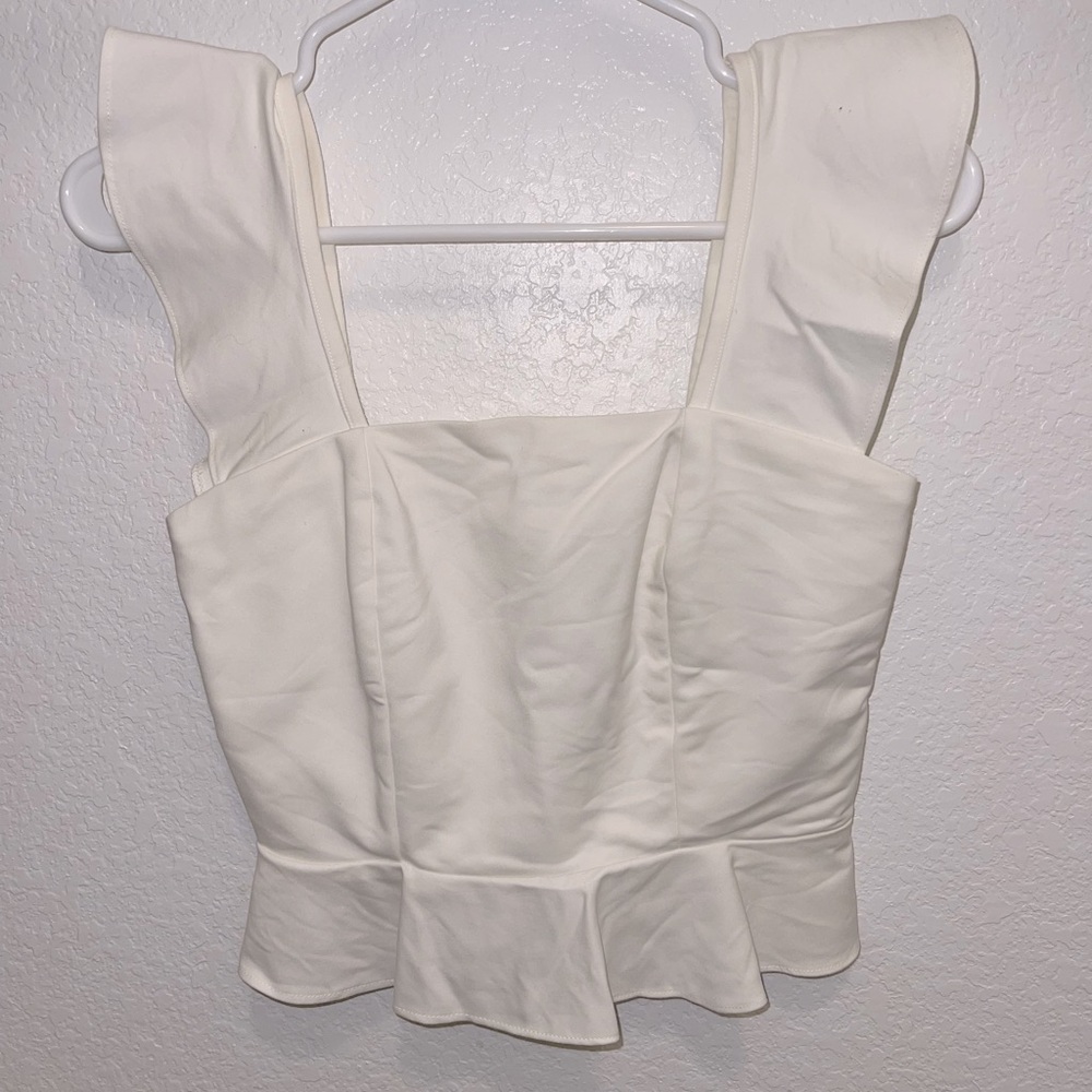 Elegant White Ruffle Top
